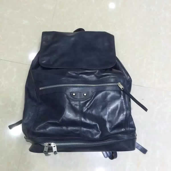 Hot Sale Balenciaga Blue Sheepskin Backpack High Quality