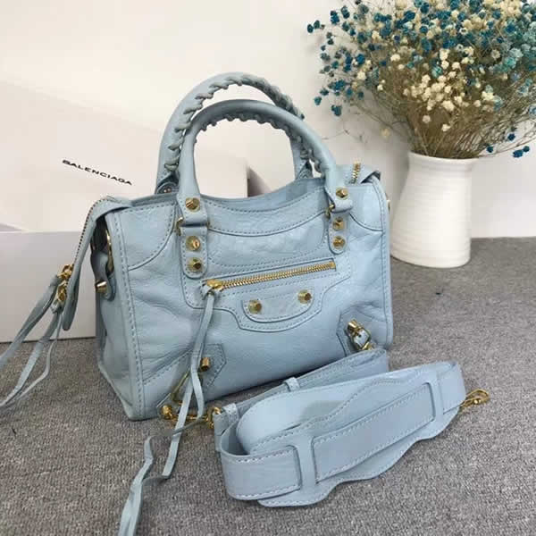 Replica Balenciaga Mini Light Blue City Motorcycle Bag Classic Bag