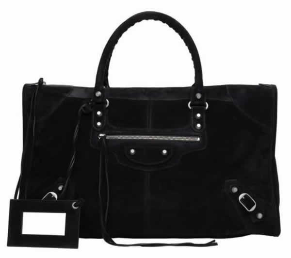 Replica Balenciaga Handbags Baby Daim Work Anthracite/Argente