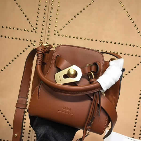 Fake Chloe Owen Brown Bucket Bag Shoulder Crossbody Bag 3S1198