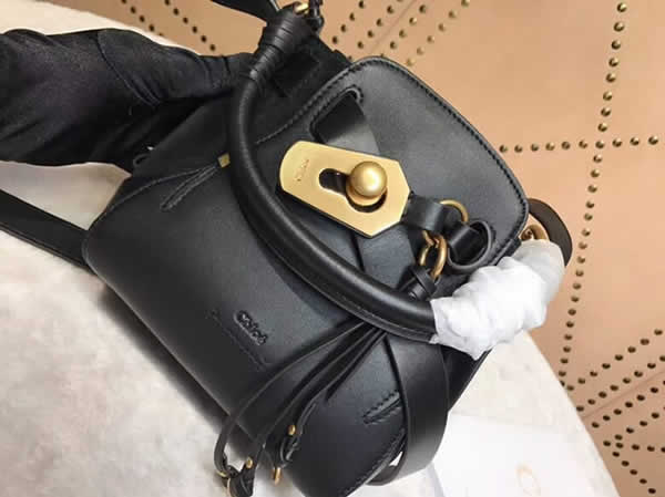 Fake Chloe Black Owen Bucket Bag Shoulder Crossbody Bag 3S1198