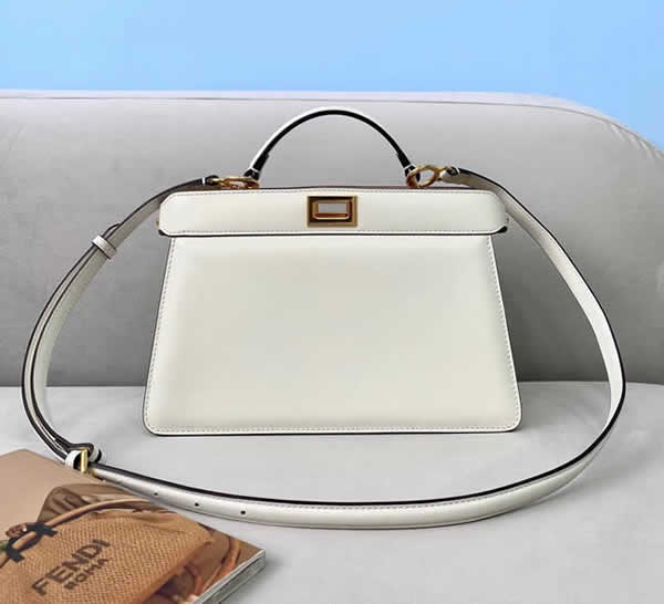 Fake Fendi Peekaboo Iseeu White Handbag Tote Messenger Bag 70193s