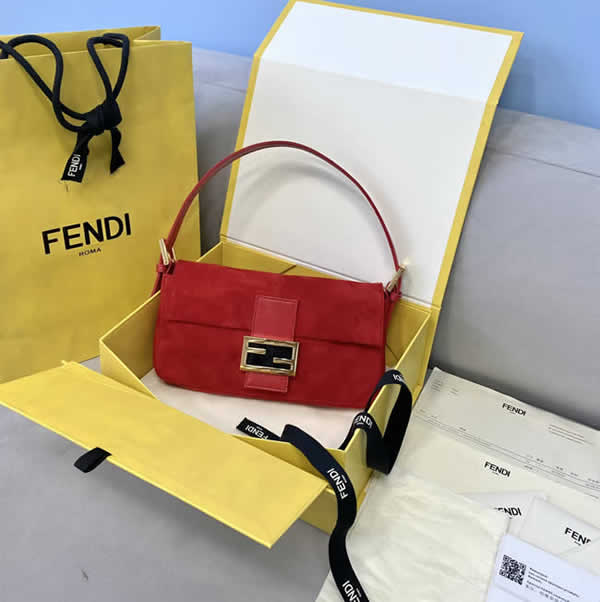 Replica Fendi Solid Color Classic Red Shoulder Bag Clutch 8339