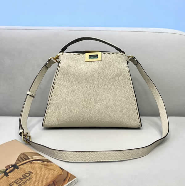 Fake New Fendi Beekaboo Off White Handbag Shoulder Bag Messenger Bag 312