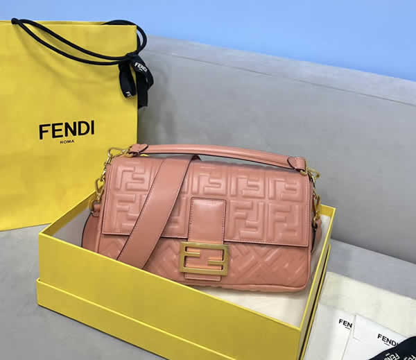 Replica Fendi Sheepskin Flap Crossbody Handbag Pink Crossbody Bag 0135