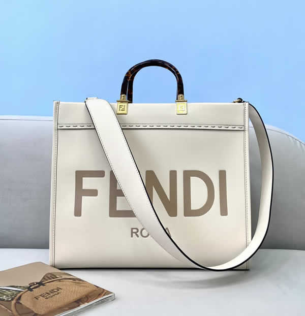 Replica Fendi Light Pink Tote Shopping Bag Roma Crossbody Bag 8266