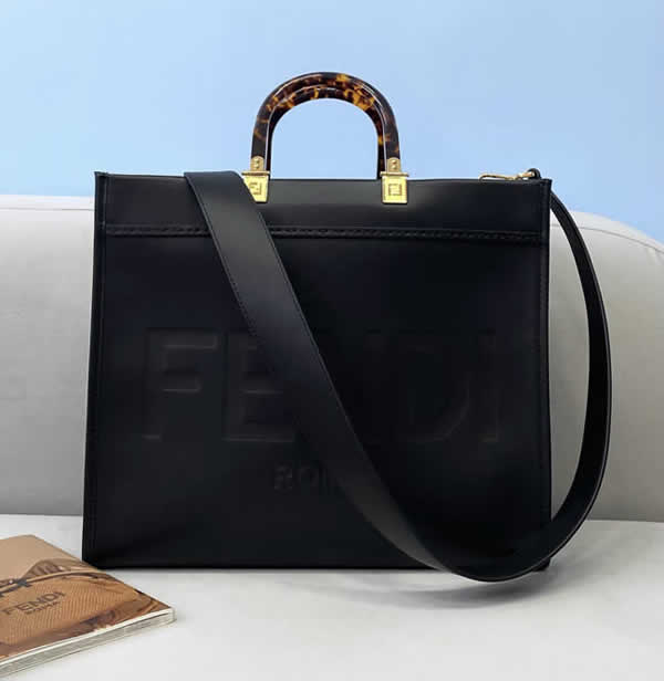 Replica Fendi Light Pink Tote Shopping Bag Roma Crossbody Bag 8266