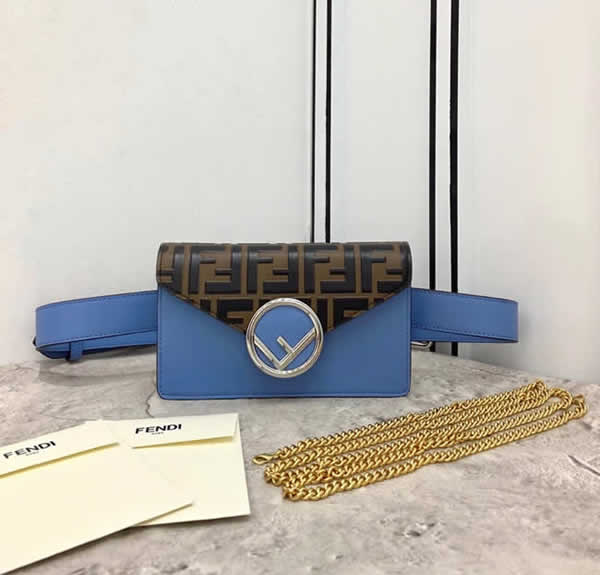 Fake Fendi Multifunctional Belt Bag Pocket Blue Flap Crossbody Bag 005