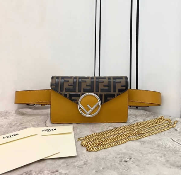 Fake Fendi Multifunctional Belt Bag Pocket Yellow Flap Crossbody Bag 005