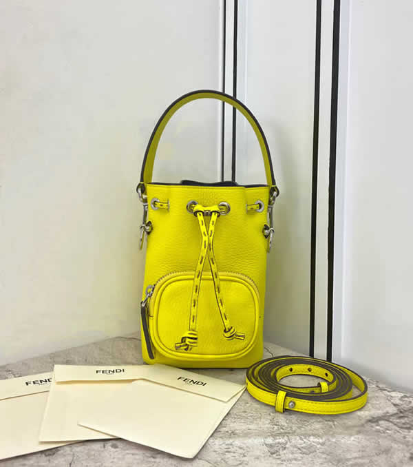 Replica Discount New Fendi High Quality Simple Yellow Mini Bucket Bags 658