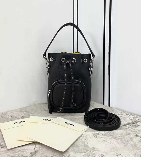 Replica Discount New Fendi High Quality Simple Black Mini Bucket Bags 658