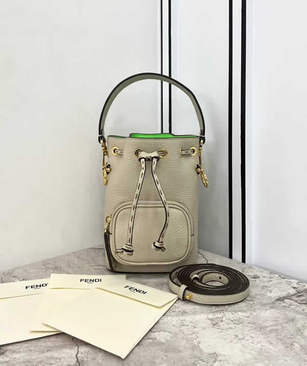 Replica Discount New Fendi High Quality Simple Beige Mini Bucket Bags 658