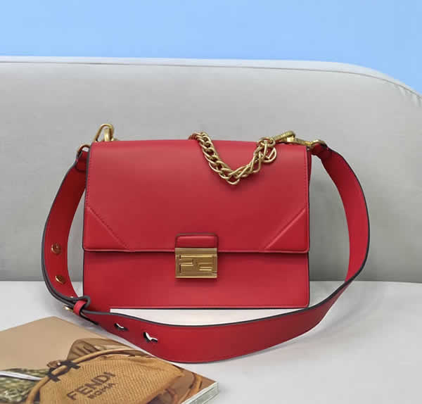 Replica Fendi Kan U Small Square Bag Red Flap Shoulder Bag 0506AL