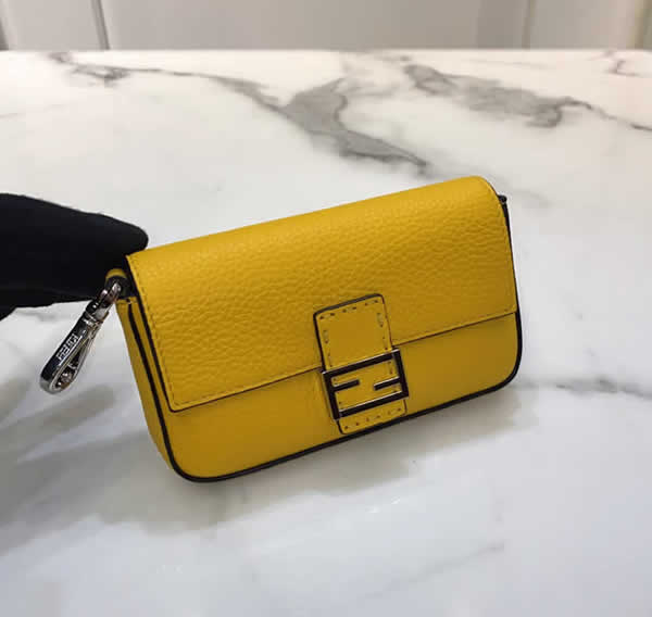 Replica Discount New Fendi Mini Baguette Yellow Coin Purse 0122s