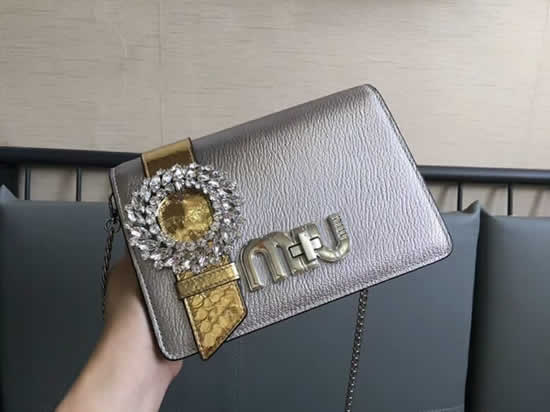 Cheap Miu Miu New Ring Crystal Drill Clutch Bag Silver Shoulder Bag 5Bf068