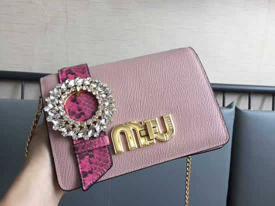 Cheap Miu Miu New Ring Crystal Drill Clutch Bag Light Pink Shoulder Bag 5Bf068