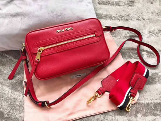 Fake New Miu Miu Sheepskin Red Shoulder Crossbody Bag 5Bh116