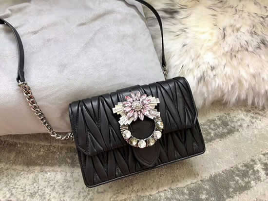 Replica Cheap Miu Miu Matelasse Black Shoulder Bag 5Bh077