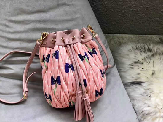 Replica New Fashion Miu Miu Light Pink Bucket Bag 5Be014