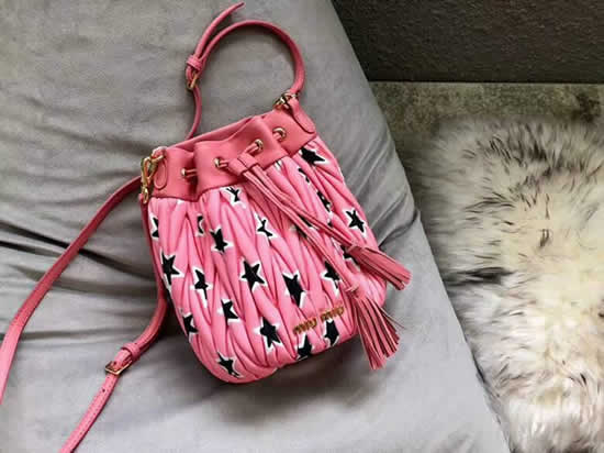 Replica New Fashion Miu Miu Pink Bucket Bag 5Be014