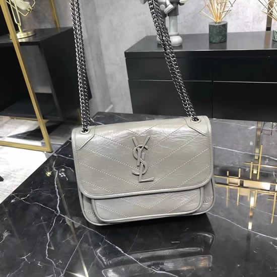 Discount Replica Yves Saint Laurent Niki Baby Khaki Flap Bag Shoulder Bag