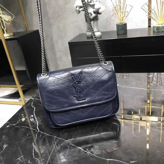 Discount Replica Yves Saint Laurent Niki Baby Blue Purple Flap Bag Shoulder Bag