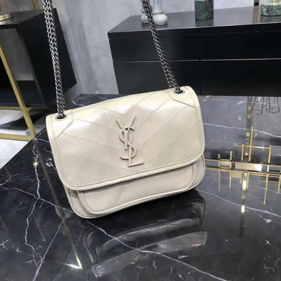 Discount Replica Yves Saint Laurent Niki Baby White Flap Bag Shoulder Bag