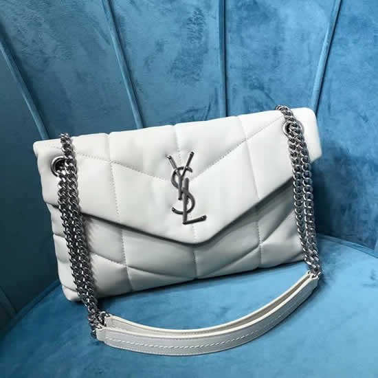 New Fake Discount Yves Saint Laurent Loulou Puffer White Flap Shoulder Bag