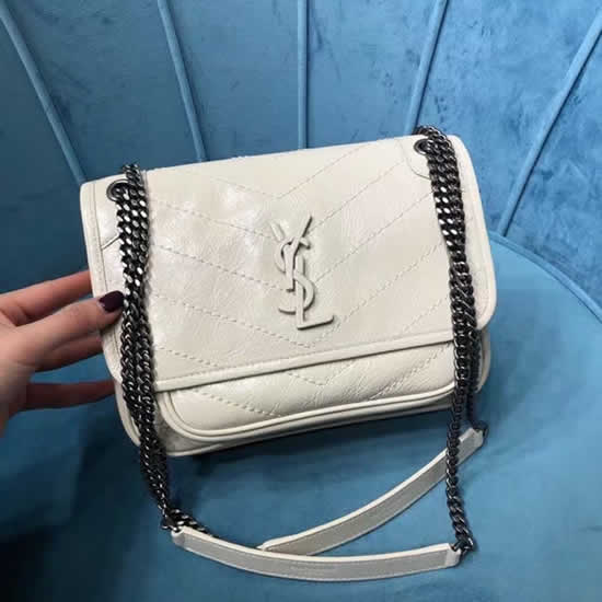 Replica Hot Sale Yves Saint Laurent Baby Niki White Flap Shoulder Bag