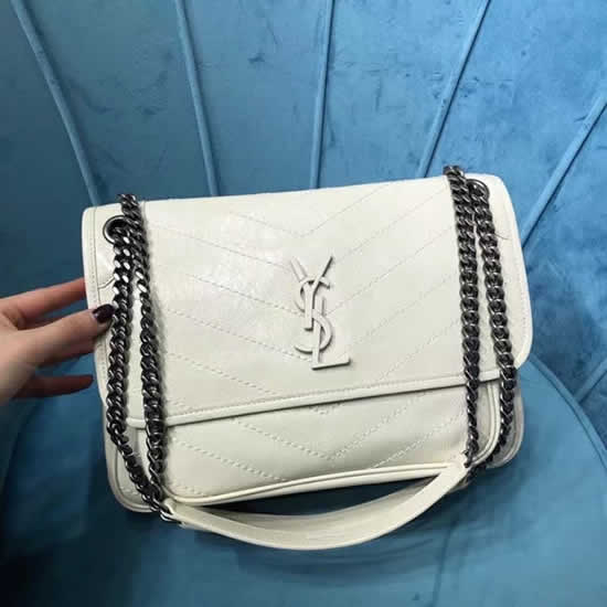 Fake Yves Saint Laurent Monogramme White Flap Shoulder Crossbody Bag