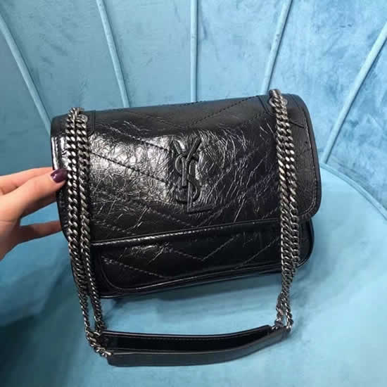 Replica New Yves Saint Laurent Baby Niki Black Flap Shoulder Bag