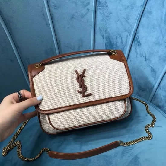 Knock Off Yves Saint Laurent Romantic Fabric Flap Shoulder Bag