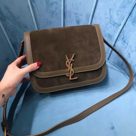 Fake Cheap Yves Saint Laurent Solfelno Dark Green Flap Crossbody Bag