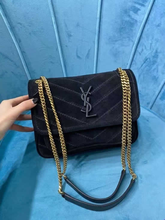 Fake Yves Saint Laurent Nikin Black Flap Shoulder Crossbody Bag