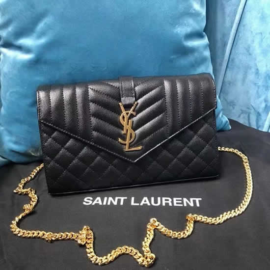 Fake Yves Saint Laurent Monogram Mix Matelasse Black Flap Shoulder Bag