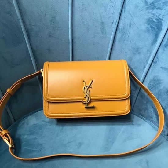 Replica Yves Saint Laurent Solferino Box Monogram Yellow Shoulder Bag