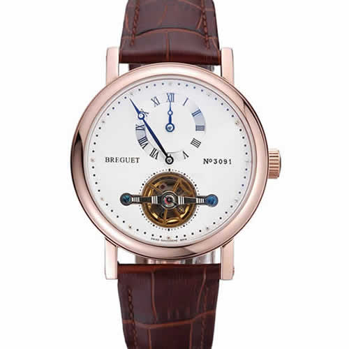 Breguet Classique Complications Rose Gold Case Dark Brown Leather Strap 80154