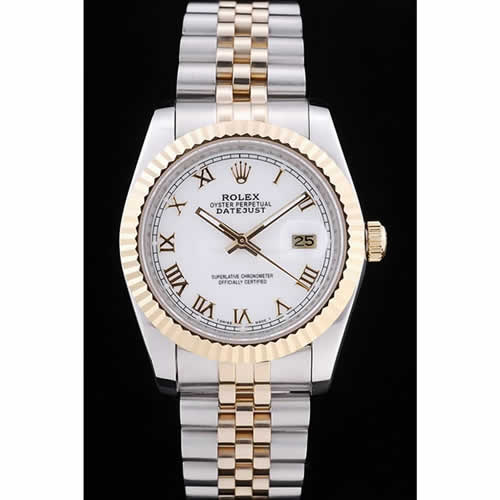 Rolex Datejust White Dial Ribbed Bezel 7451