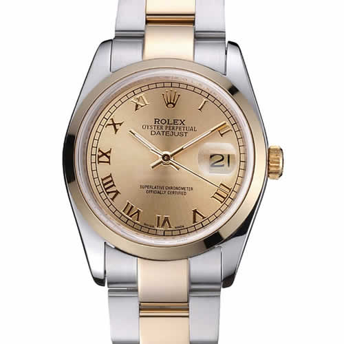 Rolex Datejust Stainless Steel And Gold Case Gold Dial 622265